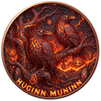 Pièce de monnaie en cuivre pur 999 de 1 oz, cadeau créatif, série animale mythologie nordique, pièce de monnaie en cuivre colorée en relief, édition de collection