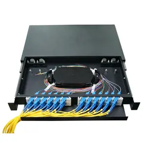 FTTH 1U 2U Rack montage 2 4 6 8 Port 12 24 48 Core SC LC FC Patch feld Optischer ODF-Verteiler mit hoher Dichte