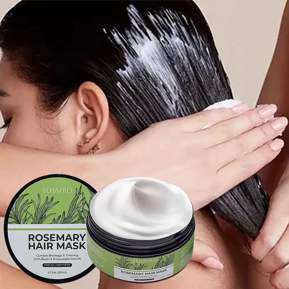 Rosemary masker perawatan rambut Keratin, masker Protein alami organik untuk rambut lemah