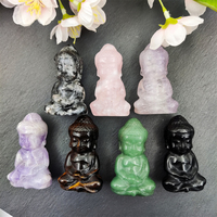 Usine en gros A0méthyste noir obsidienne oeil de tigre cristaux pierres précieuses naturelles cristal artisanat bébé bouddha Feng Shui gravure