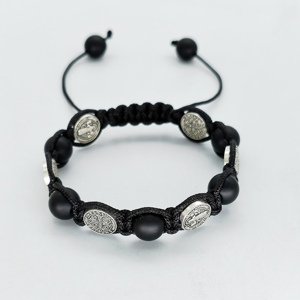 LC20250122 <span class=keywords><strong>Rosario</strong></span> Religioso con Croce di Gesù in Pietra Lavica Naturale, Corda Rossa Fatta a Mano, per Uomo e <span class=keywords><strong>Donna</strong></span> - Product Image 2