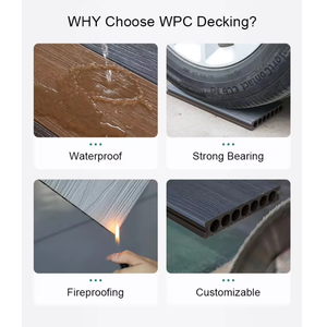 Planche de terrasse en WPC co-extrudé pour extérieur, composite bois-plastique, matériaux en teck PVC, finition brossée, revêtement de sol pour jardin - Product Image 6