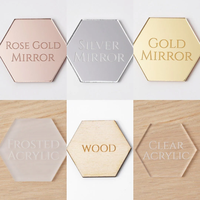 Étiquettes personnalisées en acrylique miroir doré ou argenté découpées au laser pour mariage ou fête, petites lettres 3D avec nom