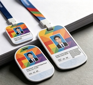 Cartes de contrôle d'accès RFID imprimées en couleur personnalisées, cartes d'identification d'employé réinscriptibles avec logo, code QR, badge de sécurité de haute qualité - Product Image 2