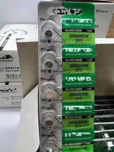แบตเตอรี่กระดุมซิลเวอร์ออกไซด์ 1.55v รุ่น SR626SW <span class=keywords><strong>377</strong></span>  SR621SW/364 แพ็ค 5 ก้อน  แพ็ค 1 ก้อน แบตเตอรี่นาฬิกาแบบกระดุม 1.55V - Product Image 1