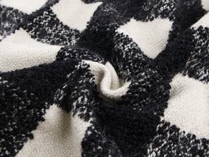 <span class=keywords><strong>Tissu</strong></span> de laine épaissi 950g par <span class=keywords><strong>mètre</strong></span> <span class=keywords><strong>tissu</strong></span> de laine de boucle à carreaux noir et <span class=keywords><strong>blanc</strong></span> lourd - Product Image 5