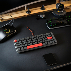 Bàn phím chơi game có thể lập trình đèn nền G65 RGB cơ màu trắng có dây bàn phím số loại C 68 phím <span class=keywords><strong>USB</strong></span> có thể điều chỉnh - Product Image 1