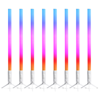 Igreslite 8 pièces, tubes LED sans fil, étanches, 360 pixels, lumières de scène avec flight case