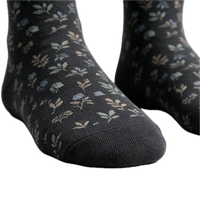 Chaussettes habillées pour hommes, respirantes, anti-humidité, en coton, motif vintage teinte foncée, confortables