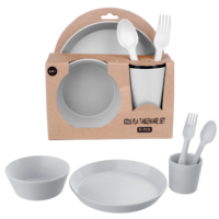 Ensemble repas bébé personnalisé pour la maison et la cuisine, en PLA de qualité alimentaire, conforme EN71 CPC LFGB, réutilisable, écologique, portable, étanche, incluant des accessoires pour repas d'enfants