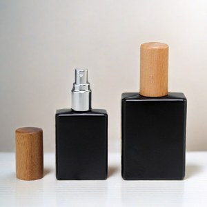 Chai nước hoa vuông <span class=keywords><strong>10ml</strong></span> 15ml 30ml, chất liệu thủy tinh mờ đen, nắp gỗ - Product Image 5