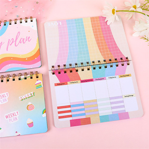 أدوات مكتبية ومستلزمات مدرسية هدايا ترويجية مغلف يوميات يومية كثيف بشكل لولبي مزين بألوان قوس قزح دفتر بغلاف فارغ معاد تدويره - Product Image 5