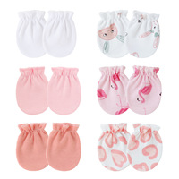Sarung Tangan Kecil Wajah Elastis Anti Gores untuk Bayi Baru Lahir Anak-anak Empat Musim Menjaga Kehangatan Katun Spandeks Warna Solid 0-1Y
