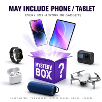Boîte Mystère en Gros : Électronique 3C, Smartphone et 3 Montres Connectées Aléatoires, Écouteurs TWS, Appareil Photo – Coffret Cadeau en Gros pour la Revente