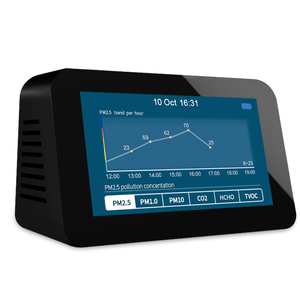 Monitor de Calidad del Aire 10 en 1 para Oficina en Casa con Detectores de CO2, PM2.5, PM1.0, PM10, TVOC, HCHO, Alarma de Temperatura y Humedad, Soporte para Guardar Datos - Product Image 2