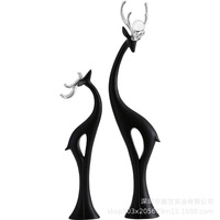 Paire minimaliste moderne d'ornements de maison en résine de cerf, décorations de meuble TV d'entrée de salon, cadeaux de mariage