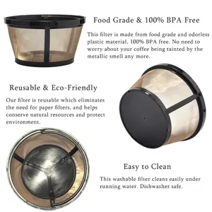 8-12 Cup Reusable Basket Permanent Coffee Filters Perfect Fit For 8-12 Cup Black And Decker Basket-Style Coffee Maker Filters