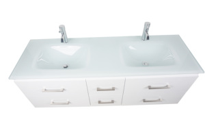 Bassin en verre Super blanc, robuste et anti-poussière, armoire de salle de bains en Pvc personnalisée au mur, MDF - Product Image 4