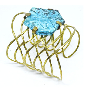 2027 Brazalete Ancho de Latón Hecho a Mano en India, Brazalete Chapado de Latón Hecho a Mano, Nueva Moda, Nuevas Pulseras de Alambre Enrollado, Joyería - Product Image 3