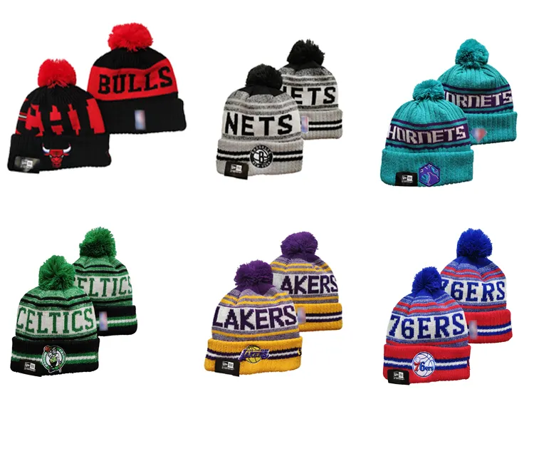 2021 2022 High Quality Custom Embroidered Knitted Beanie Hat Casual Sports Winter USA All Team Hats for Warriors Kobe Bryant