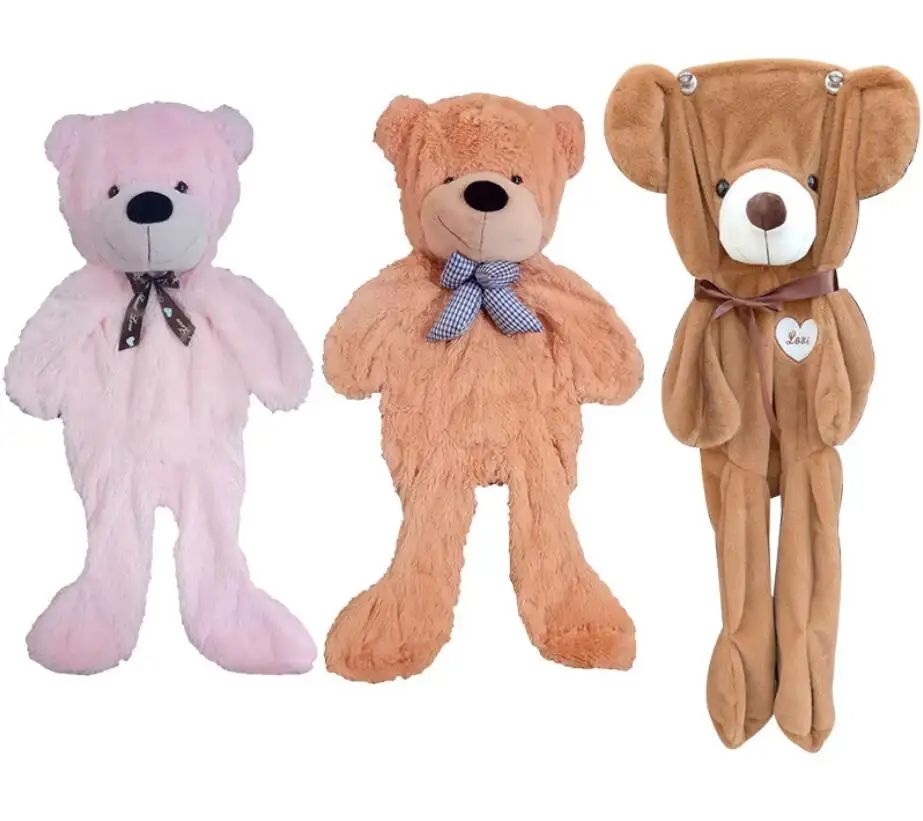 Custom wholesale unstuffed plush animal skins plush bear skin giant bear skins unstuffed for sale