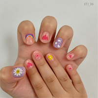 Ongles carrés en ABS pour enfants, personnalisables OEM, à pression, réutilisables, courts, vente en gros