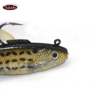 Takedo LBS102 Live SHAD เหยื่อ TPR แบบนิ่มเหยื่อตะกั่วเหยื่อตกปลาเบสพร้อมเบ็ด Mustad sinking Soft JIG Lure - Product Image 4