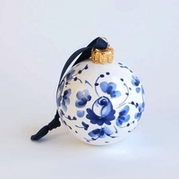 Boule de décoration de Noël suspendue personnalisée OEM ornements de boule en céramique pendentif d'arbre de Noël de haute qualité