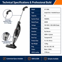 Aspirateur à main léger sans sac avec filtre HEPA pour voiture, hôtel et usage extérieur