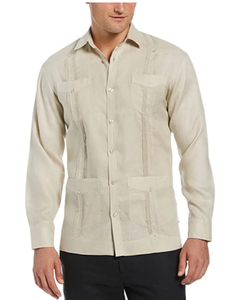 Venta caliente Casual de <span class=keywords><strong>manga</strong></span> <span class=keywords><strong>larga</strong></span> Guayabera camisa Chemise Cubaine <span class=keywords><strong>para</strong></span> hombres - Product Image 5