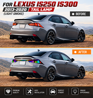 Feu arrière LED RGB fumé avec clignotant séquentiel, boîtier étanche IP68, lampe arrière de remplacement pour Lexus IS250 2013 à 2020