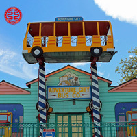 Manège familial à sensations fortes Mini Miami Crazy Wave, Crazy Bus Ride, remorque pour enfants, manège d'amusement aux couleurs vives, extérieur/intérieur