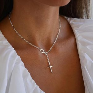 Infinity Lucky 8 <span class=keywords><strong>collana</strong></span> con ciondolo a croce per donne-<span class=keywords><strong>collana</strong></span> anallergica, Infinity Lariat fede Forever - Product Image 3
