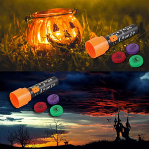 LED Projector <b>Flashlight</b> Children's Toy Halloween Pattern Projector <b>Torch</b> Camping Outdoor Use Plastic Battery Powered - Product Image 1