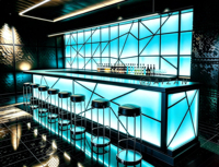 Éclairage sur mesure, comptoir de bar personnalisé, bar de discothèque moderne, bar lounge multifonctionnel, design de bar de discothèque LED