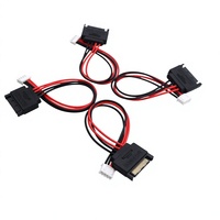 Cable de Alimentación para Disco Duro de Ordenador, OEM de Fábrica, SATA 15PIN Hembra XH 2.54, Terminal Pequeño de 4PIN, para Carcasa de Alimentación