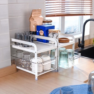 Hot Selling 2-Tier Kitchen Storage Rack Pull Out Spice Rack Organizer for Cabinet