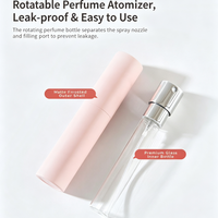 Flacon pulvérisateur de parfum rotatif cylindrique de 10 ml aux couleurs macaron, flacon de parfum en verre avec boîte en papier noir et blanc