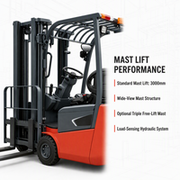 Forklift Listrik Roda Tiga TLD SH Grosir, Pusat Beban 500mm, Angkat 3000mm, Panjang 1800mm, Lebar 990mm, Opsional Tiang Bebas Beban Penuh