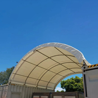 Toldo para Contenedor de Envío de 20 pies/40 pies, Fácil de Montar, Resistente, de Acero Galvanizado y PVC, para Almacenamiento en Exteriores