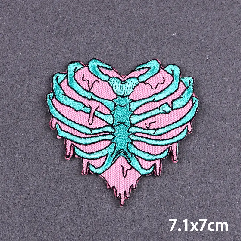 Horror Queen Iron On Embroidery Patches for jeans WTF Skeleton Custom Patches Factory Price Wholesale