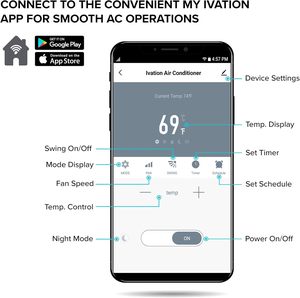 Aire Acondicionado Portátil y Deshumidificador de 13000 BTU con Función de Refrigeración/Calefacción para Uso en Automóviles, Exteriores y Hogares, CONTROL DE CLIMA DESDE SU DISPOSITIVO INTELIGENTE - Product Image 2