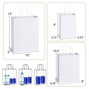 Environment Friendly Gift <b>Paper</b> Bags Handle Custom Printed Recyclable <b>Biodegradable</b> White Brown Kraft Promotion Supermarket - Product Image 2
