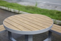 Table de pique-nique en bois commerciale d'extérieur avec chaise, ensemble de mobilier de jardin, patio extérieur, table de café externe avec banc