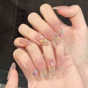<span class=keywords><strong>Uñas</strong></span> Postizas Elegantes Pintadas a Mano con Diseño <span class=keywords><strong>de</strong></span> <span class=keywords><strong>Tulipanes</strong></span>, Color Rosa Nude, Reutilizables, Ovaladas, para Uso Diario, Gran Venta <span class=keywords><strong>de</strong></span> Primavera/Verano TSZS - Product Image 5