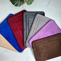 Tapis de salle de bain en polyester absorbant, séchage rapide, à poils doux et moelleux, antidérapant, pour chambre, salle de bain, bureau et balcon