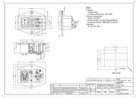 Prise de courant industrielle IEC 320 C14 à 3 broches avec porte-fusible et interrupteur à bascule prise ca 3 en 1