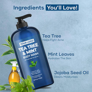สบู่เหลวอาบน้ำออร์แกนิค กลิ่นทีทรีออยล์และมิ้นท์ ยี่ห้อ GreenLem สูตรสดชื่น บำรุงผิว และฟื้นฟูผิว - Product Image 2