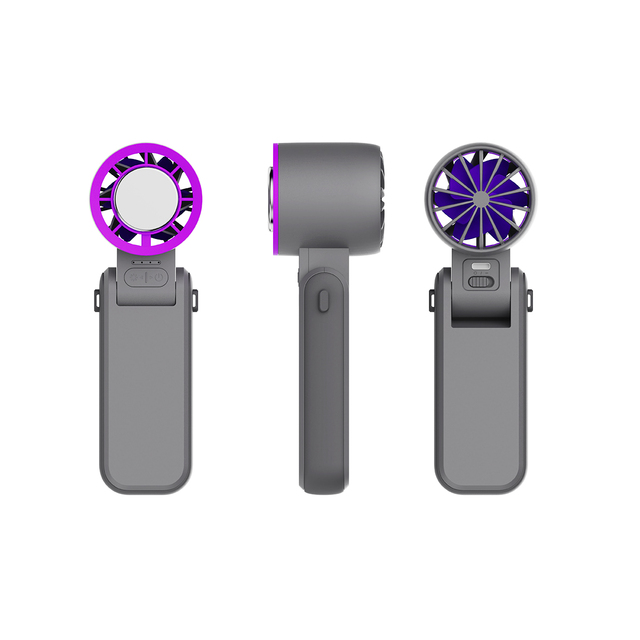 Handheld Foldable Bladeless Plastic Portable High Speed Rechargeable Fan with 4000mAh USB Battery English for Outdoor & Office