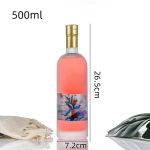 500ml 750ml Botella de vidrio de licor 700ml Whisky redondo Gin Ron Tequila Vino blanco Jengibre Jugo Botellas de bebidas alcohólicas - Product Image 3
